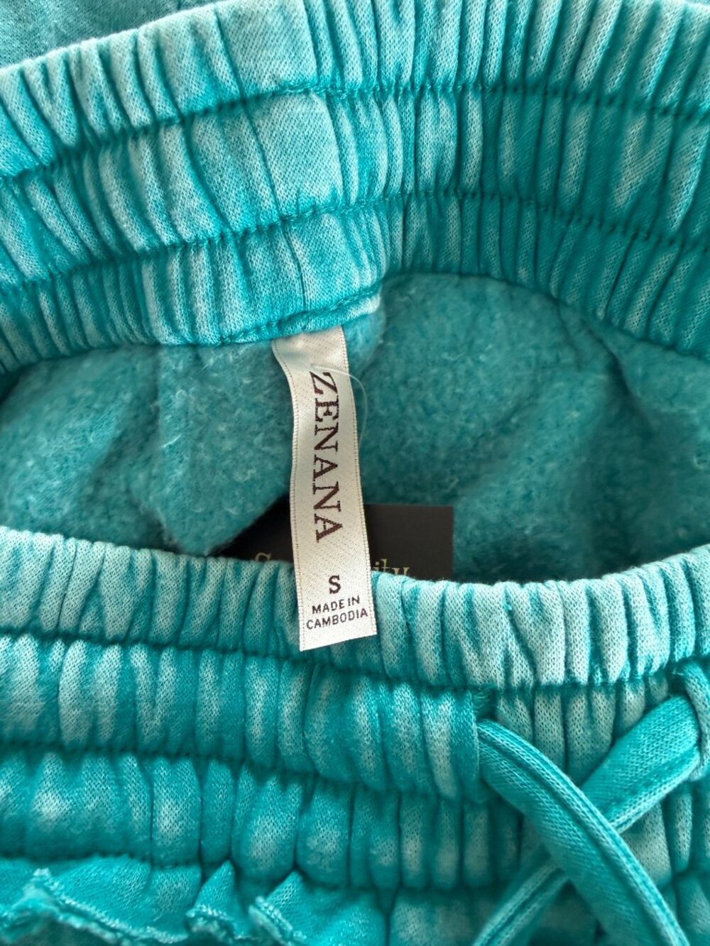Zenana Ultra Soft Fleece Palazzo Sweatpants Teal Wide Leg Cozy Lounge Pants NWT - Picture 8 of 10